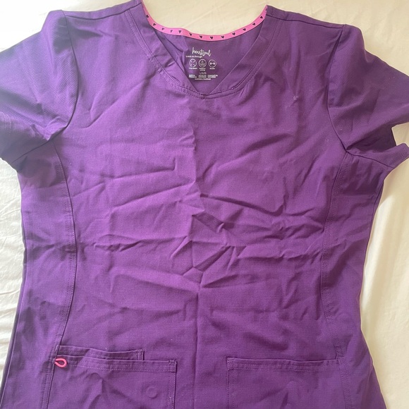 COPY - COPY - Heart Soul eggplant scrub top, Large - Picture 2 of 2